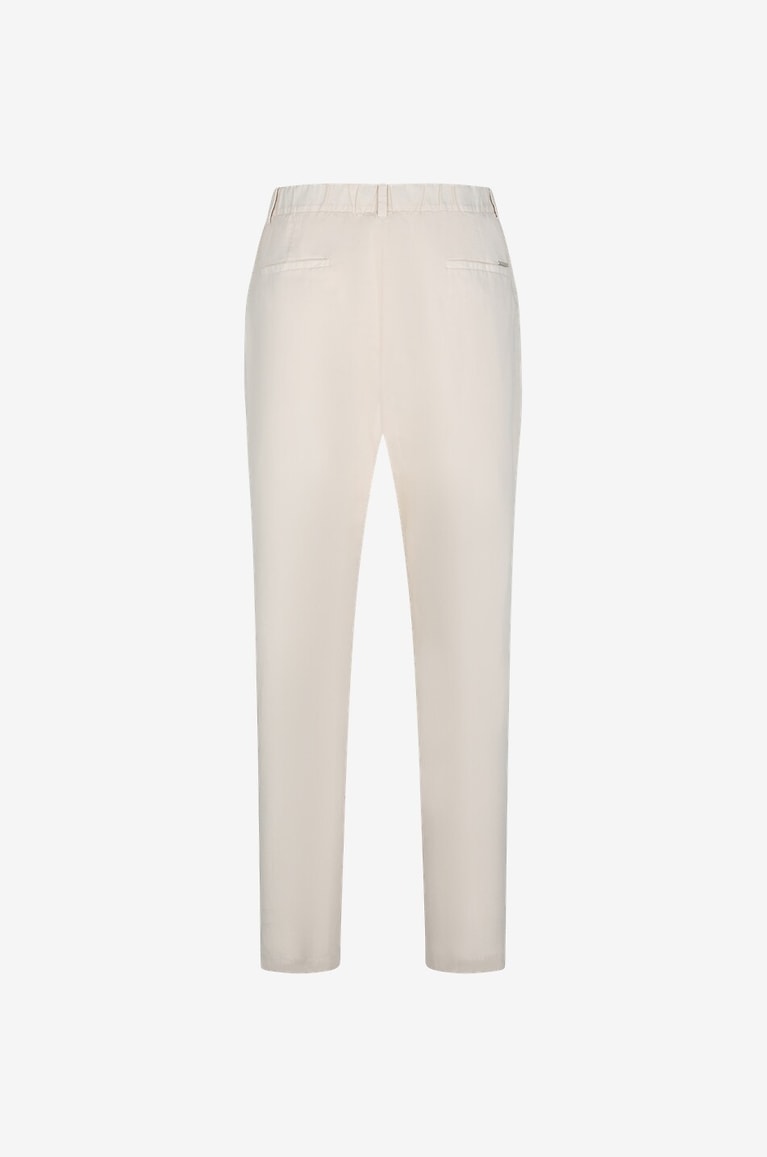 SLOWEAR Pantalon cigarette en gabardine Galene Femme Beige clair 2