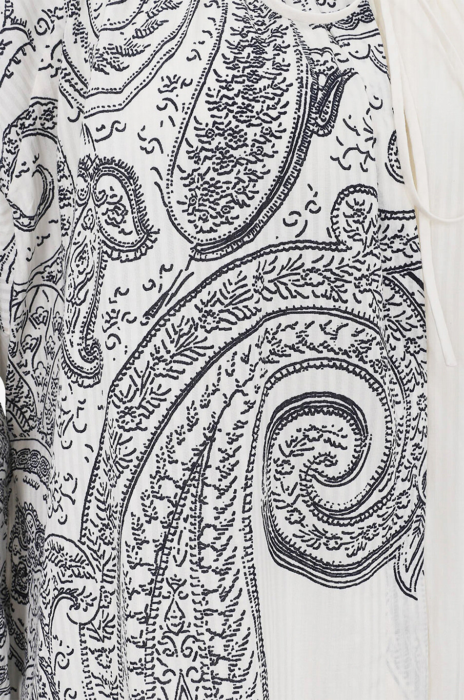 ETRO Langes Kaftan-Kleid aus Seide und Baumwolle Paisley Placé Damen WEISS 3