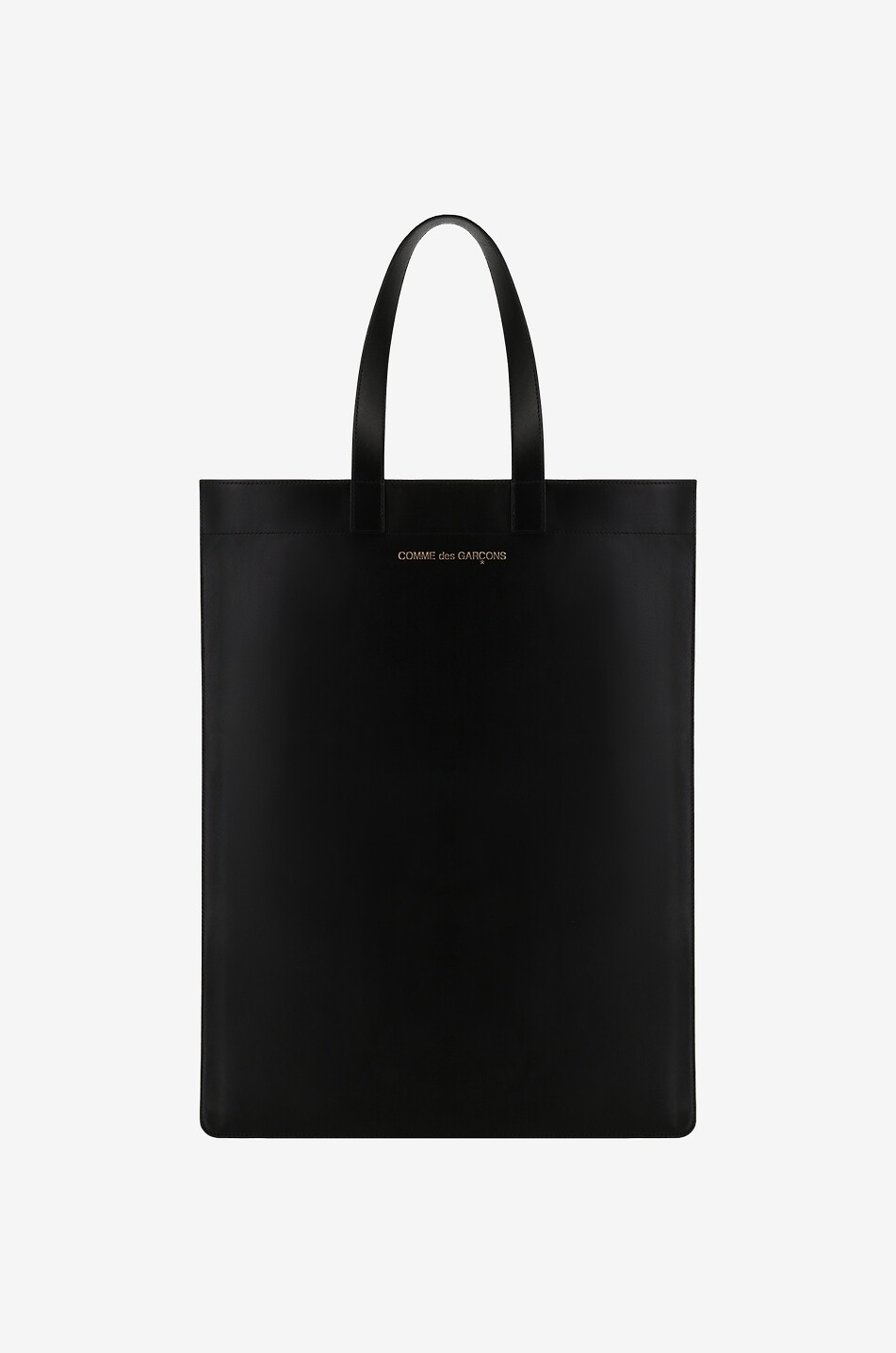 Flat smooth leather tote bag