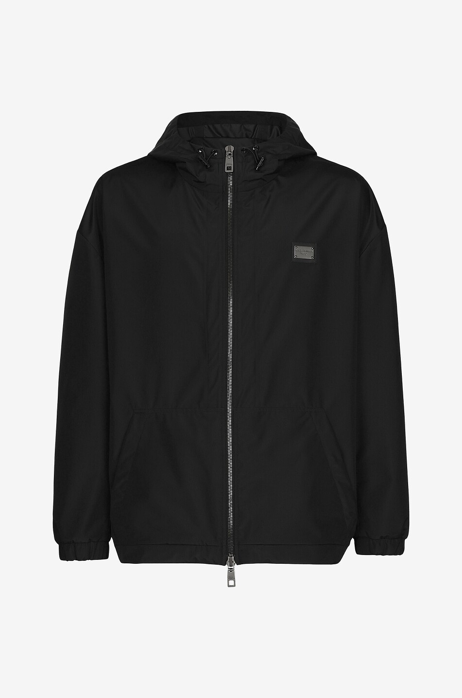Wasserabweisender Windbreaker mit Kapuze Logo Platte