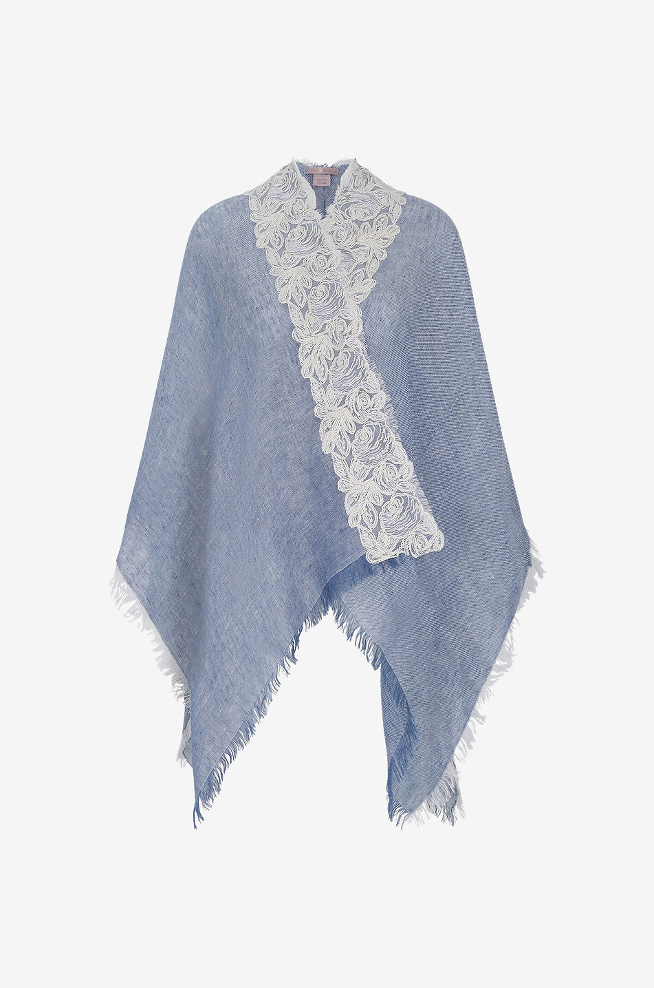 GAYNOR Cape en lin et dentelle Fairy Femme BLEU MOYEN 1
