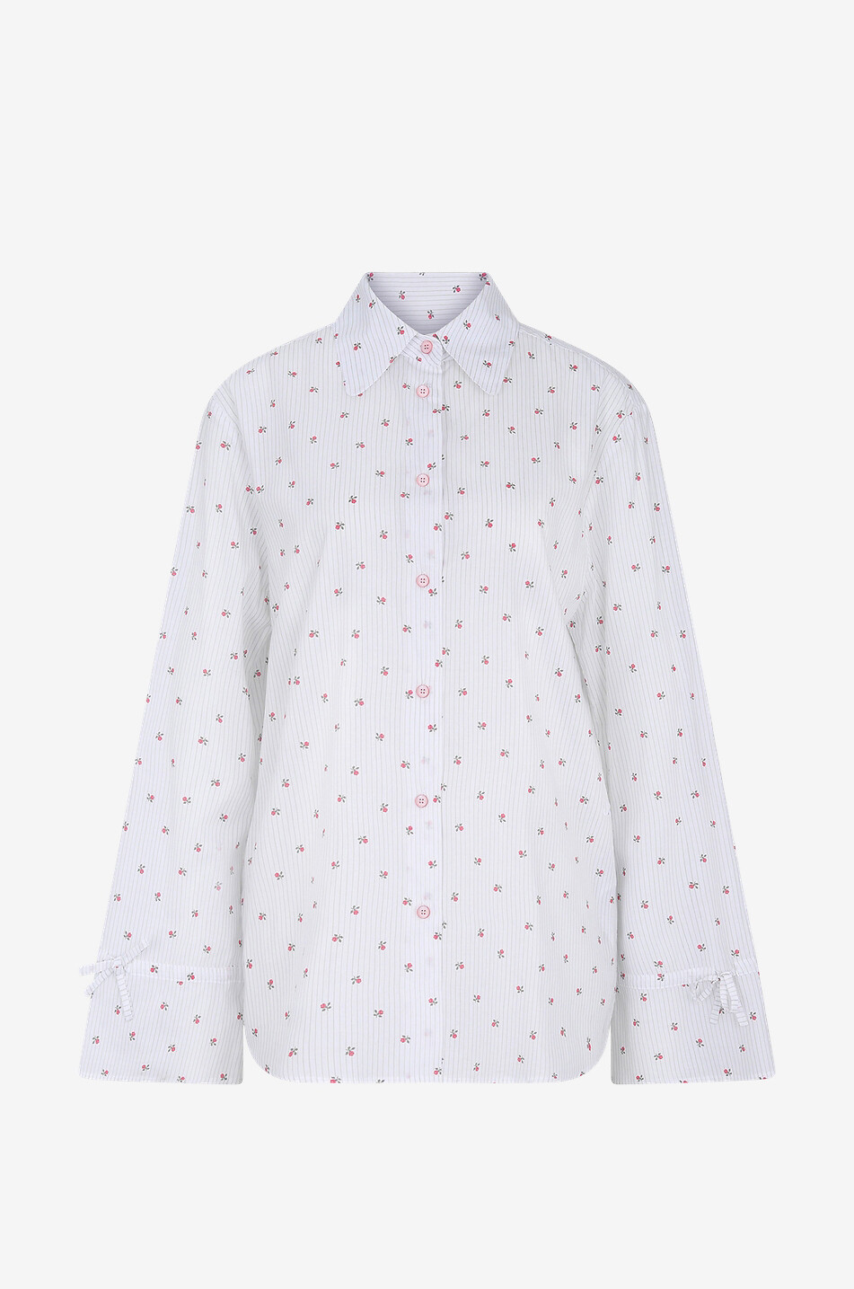 Chemise fleurie à manches longues en coton