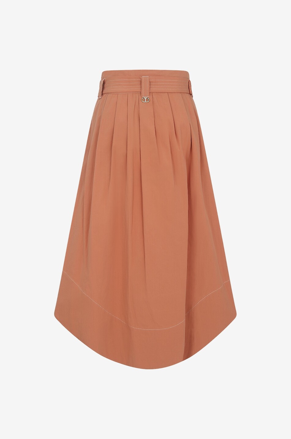 Jupe midi asymétrique en popeline