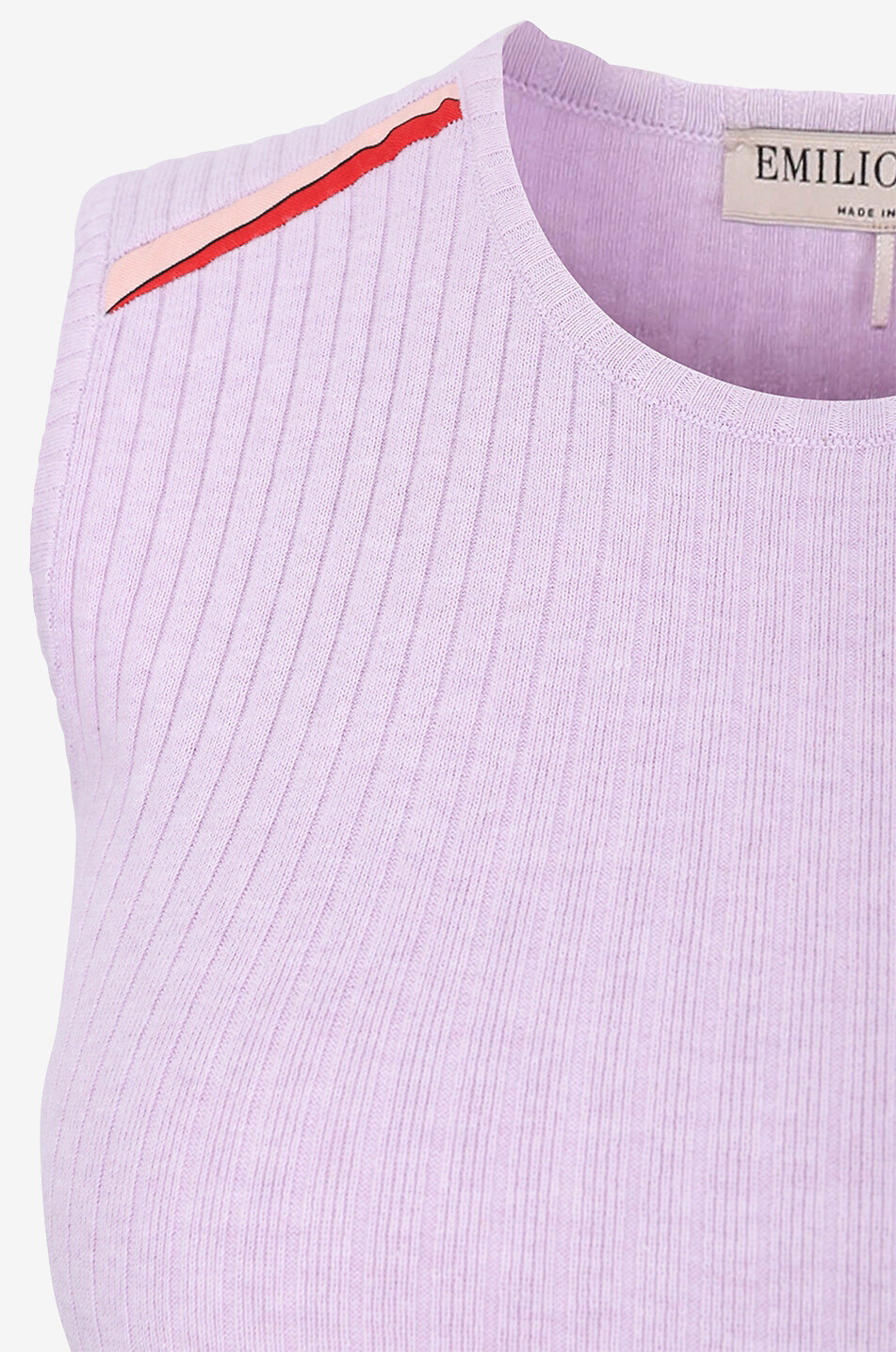 Ärmelloser Rippstrickpullover aus Baumwolle Iride