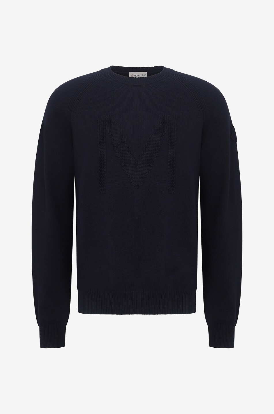 MONCLER Baumwollpullover mit Raglanärmeln und M-Monogram Herren DUNKELBLAU 1