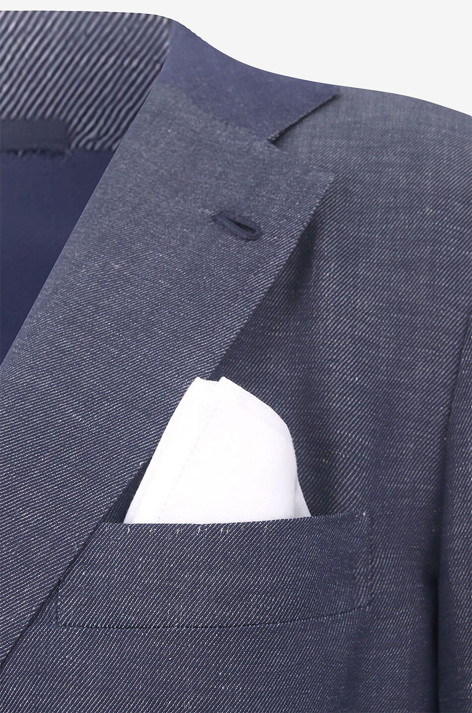 Lightweight twill blazer with pocket square