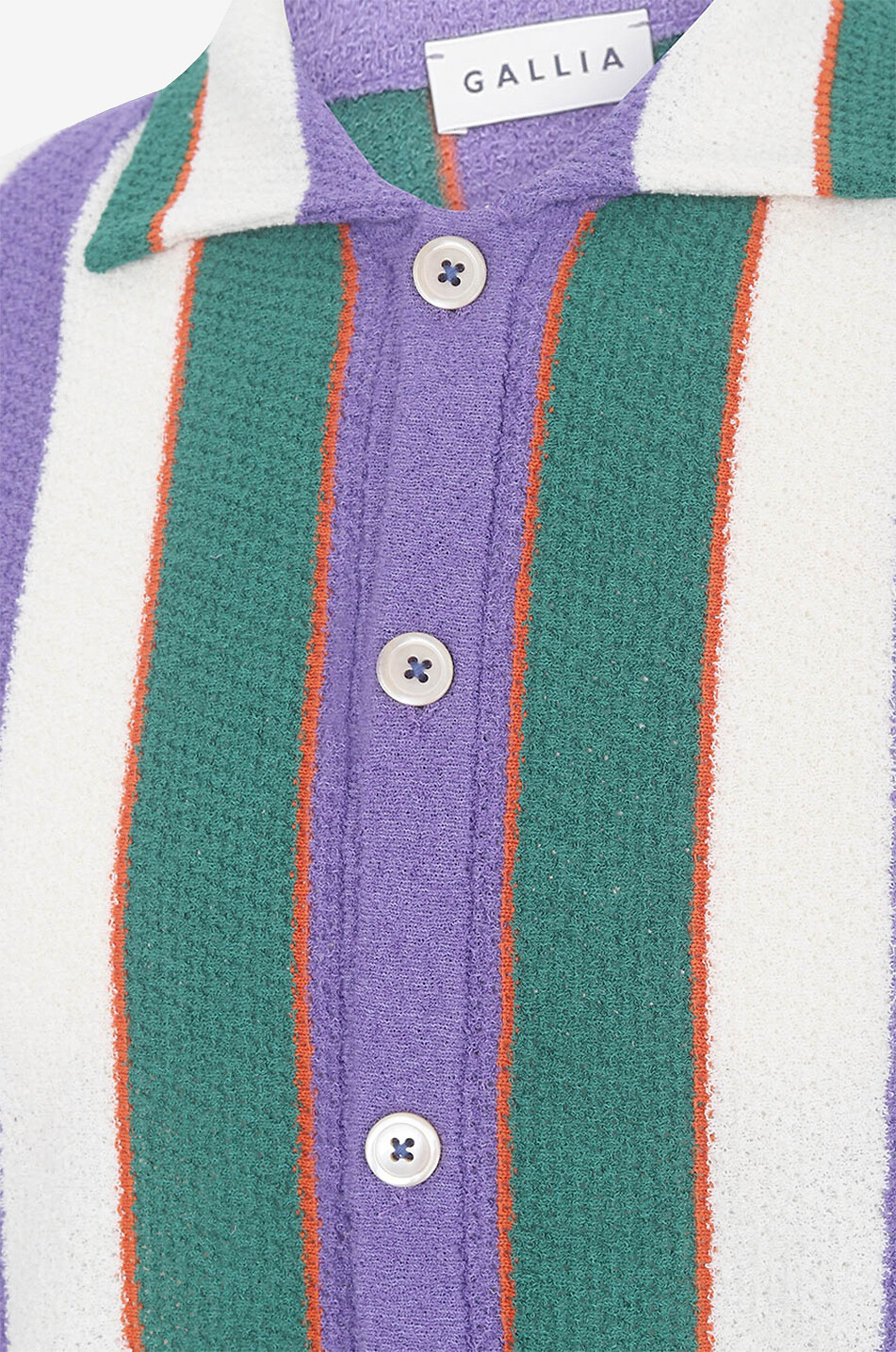 GALLIA Holland striped cotton short-sleeved shirt Men MULTI COLOURED 1 3