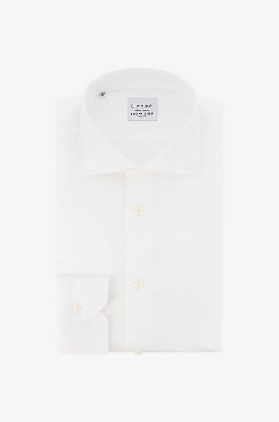 Einfarbiges Baumwollhemd mit langen Ärmeln