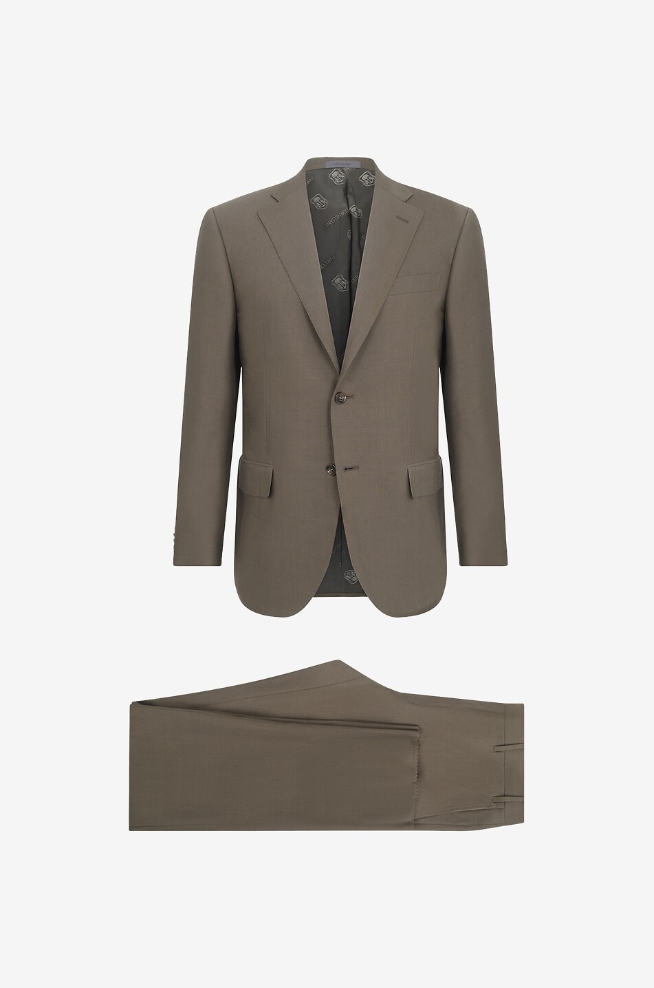 CORNELIANI Anzug aus Leinen und Wolle Leader Herren MITTEL KHAKI 1