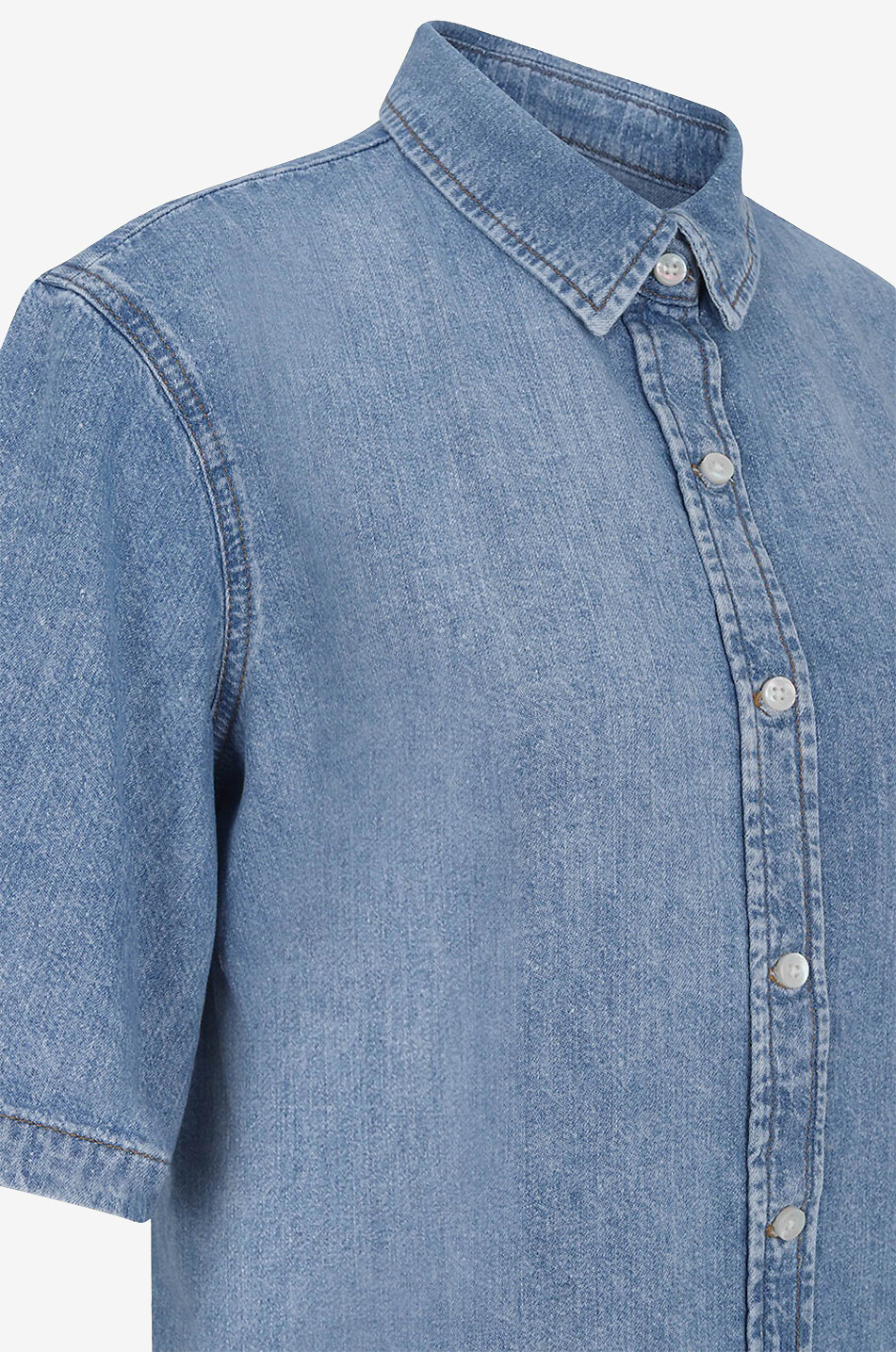 7 FOR ALL MANKIND Robe chemise courte en coton Laura Femme BLEU CLAIR 3