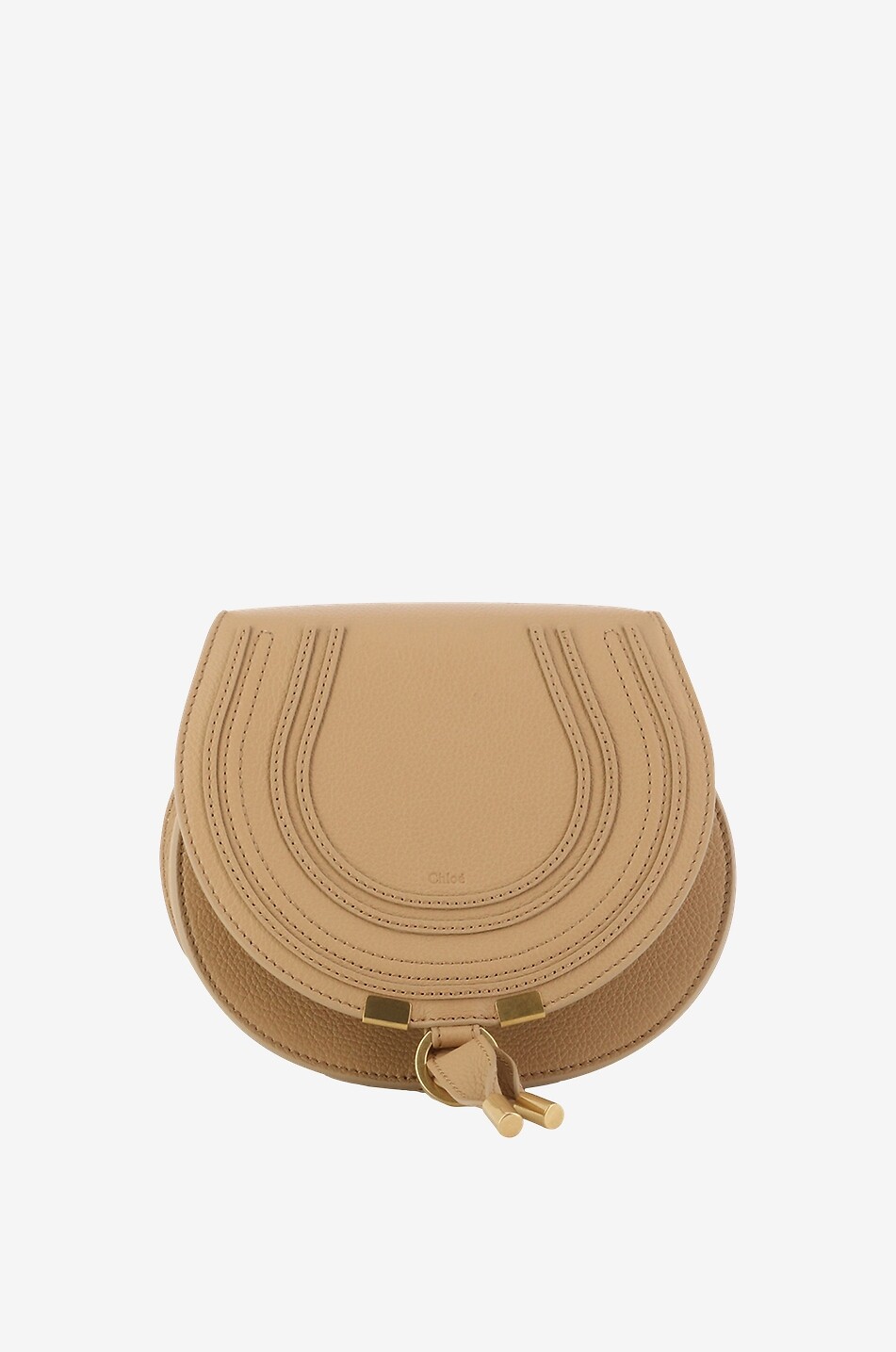 CHLOE Sac porté épaule en cuir grainé Marcie Small Femme BEIGE 1