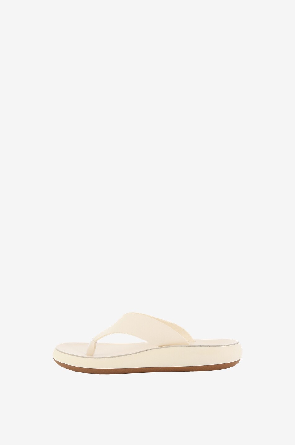 ANCIENT GREEK SANDALS Charys Comfort leather platform flip-flops Women EGGSHELL 3