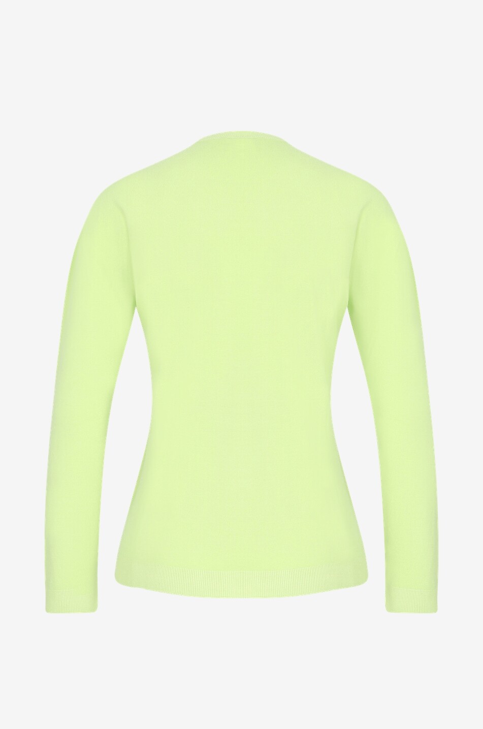 BONGÉNIE Pull fin ajusté en laine à col rond Femme VERT 2