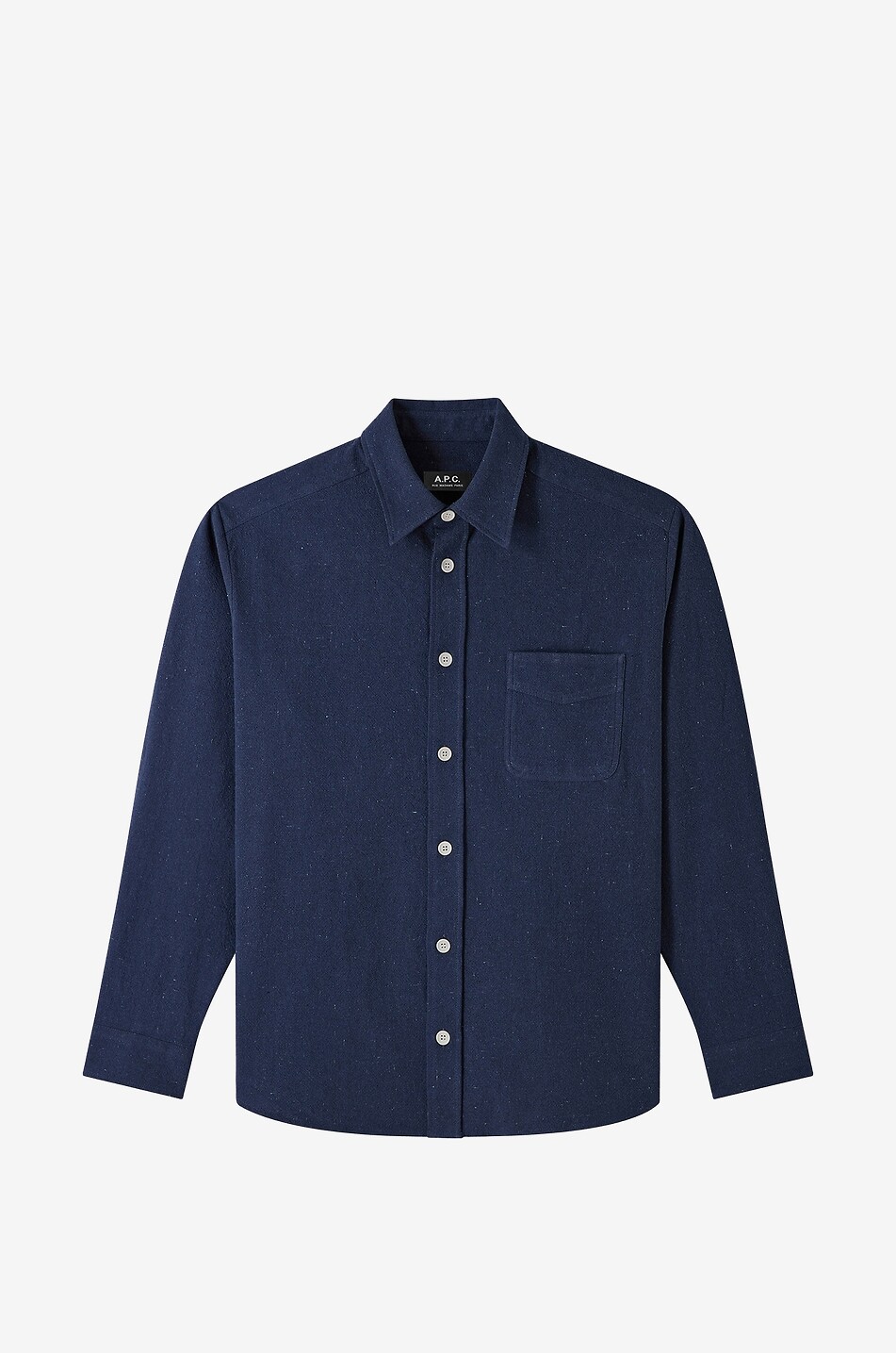 A.P.C. Aston mottled flannel shirt jacket Men DARK BLUE 1