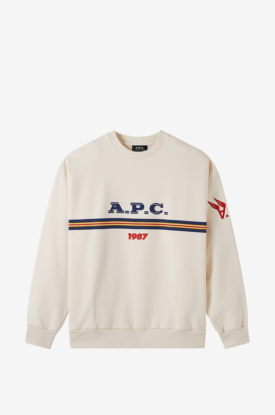A.P.C. Sweat-shirt à col rond imprimé Adam Homme BEIGE 1