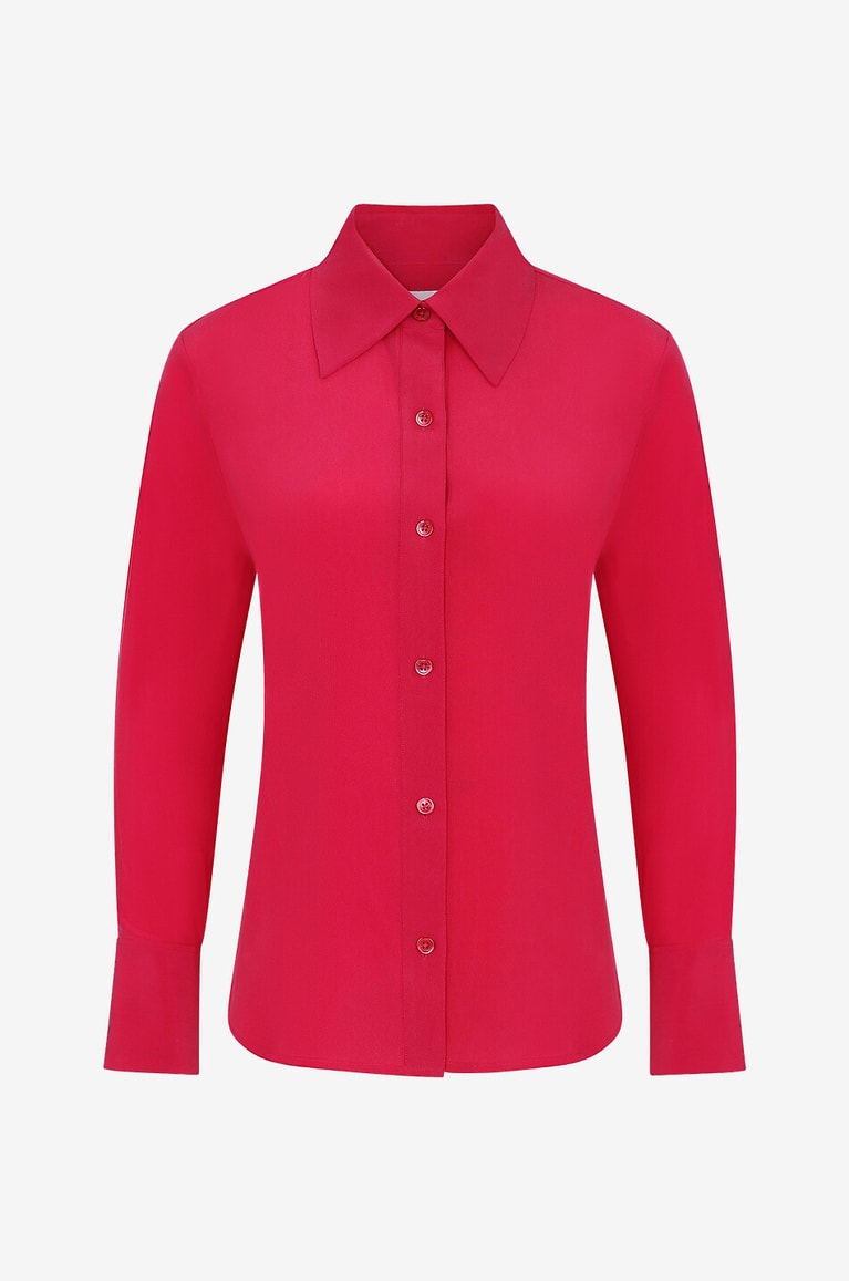EQUIPMENT Leona silk long-sleeved shirt Women DARK PINK 1