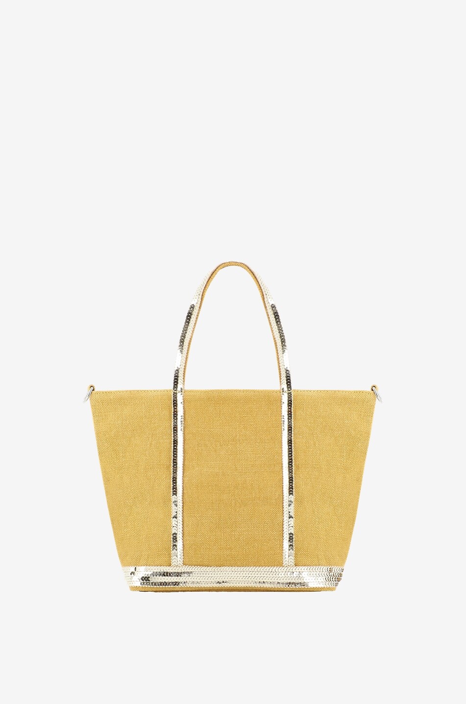 VANESSA BRUNO Sac cabas en toile de lin à sequins Petit Femme JAUNE FONCÉ 3