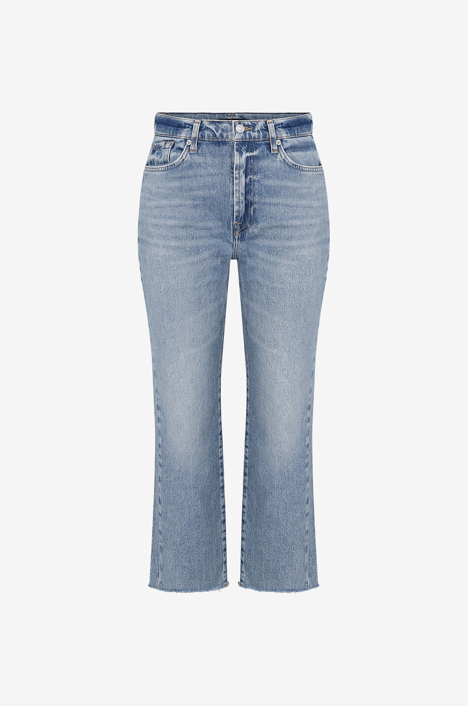 7 FOR ALL MANKIND Logan Stovepipe cotton straight leg jeans Women LIGHT BLUE 1