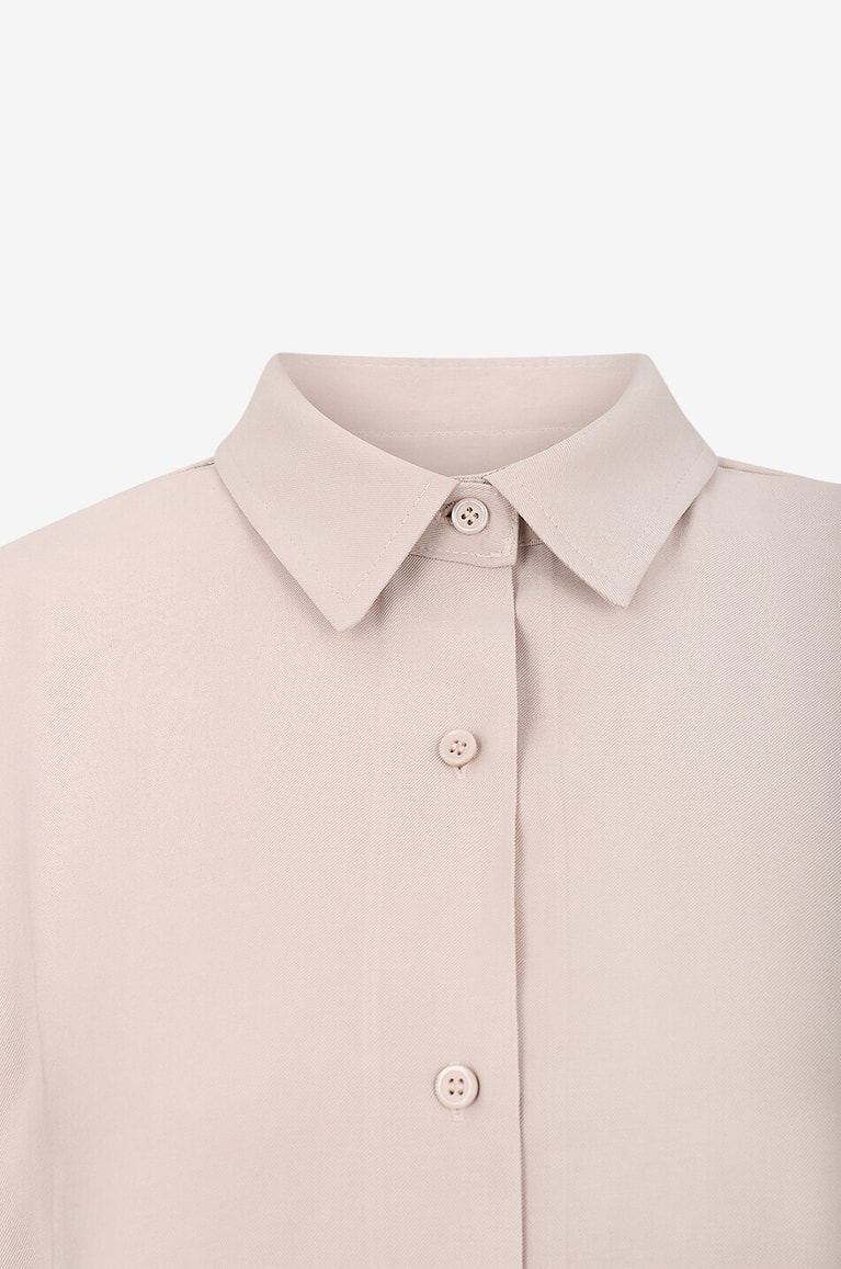 THE FRANKIE SHOP Langarm-Hemd aus fliessendem Twill Lotta Fluid Damen BEIGE 3