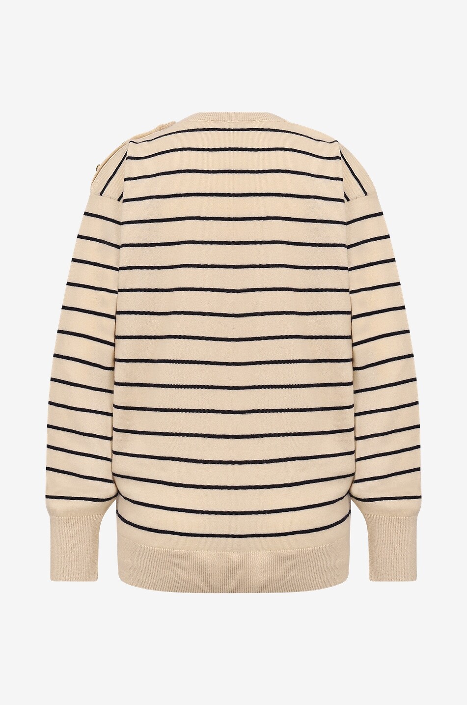 MONCLER Pull marinière boxy en laine et cachemire Femme BEIGE 2