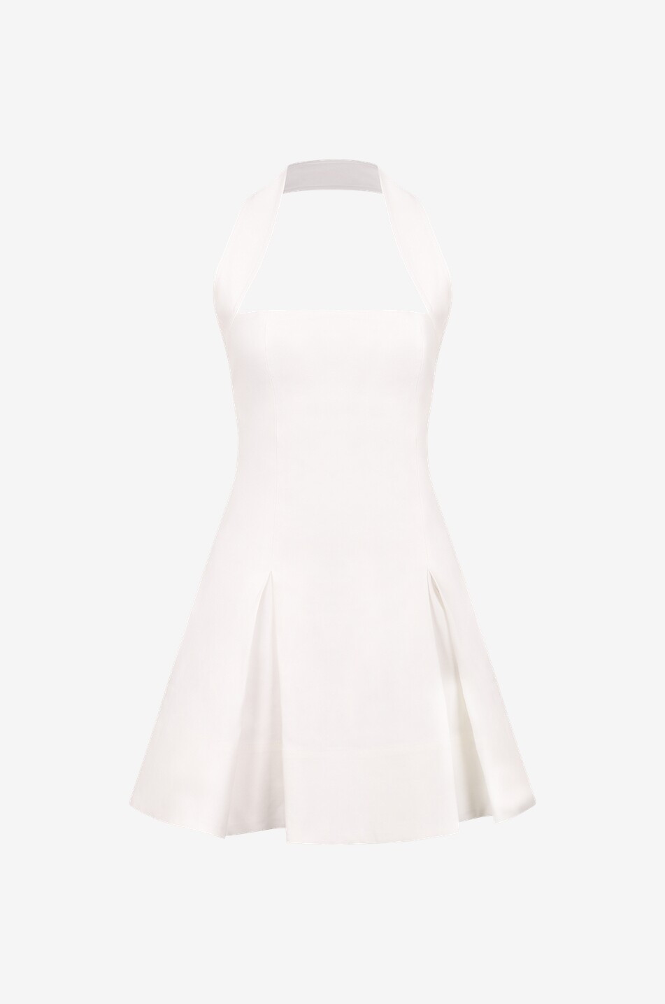 KHAITE Hila flared halter neck mini dress Women WHITE 1