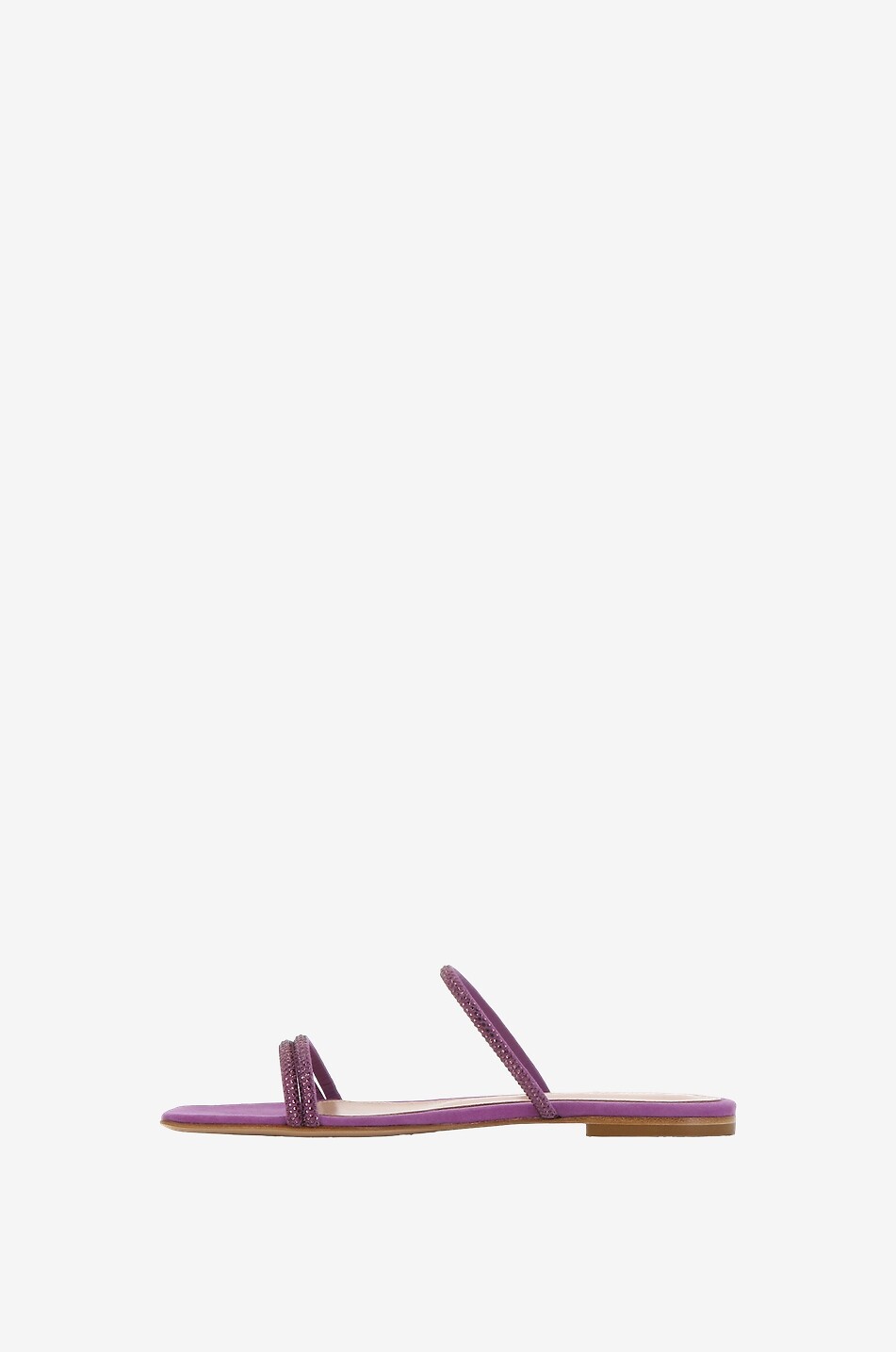 Flache Pantoletten aus Wildleder und Kristallen Cannes 05