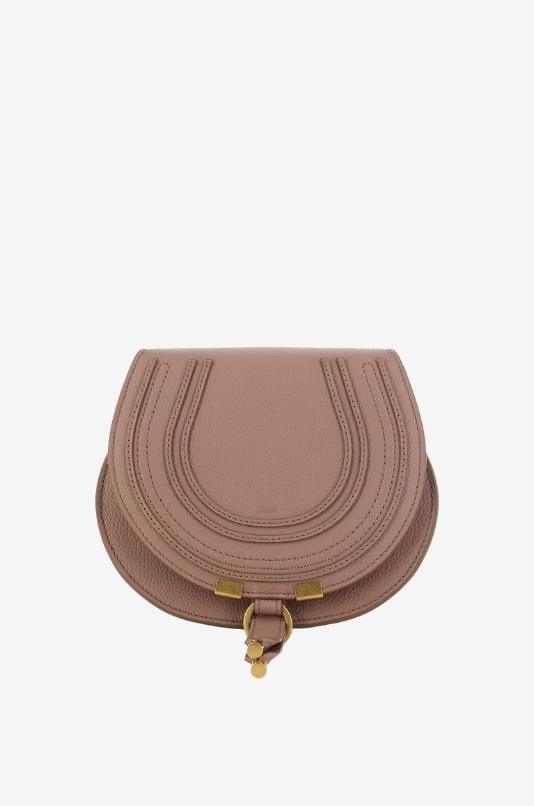 CHLOE Sac porté épaule en cuir grainé Marcie Small Femme ROSE 1