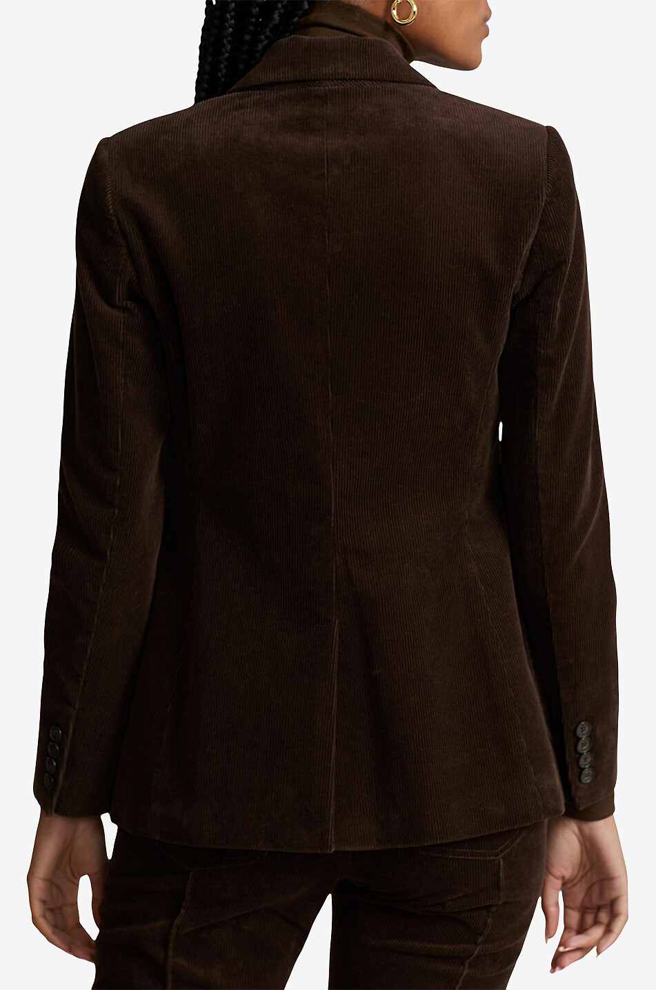 Enreihiger taillierter Cordsamt-Blazer