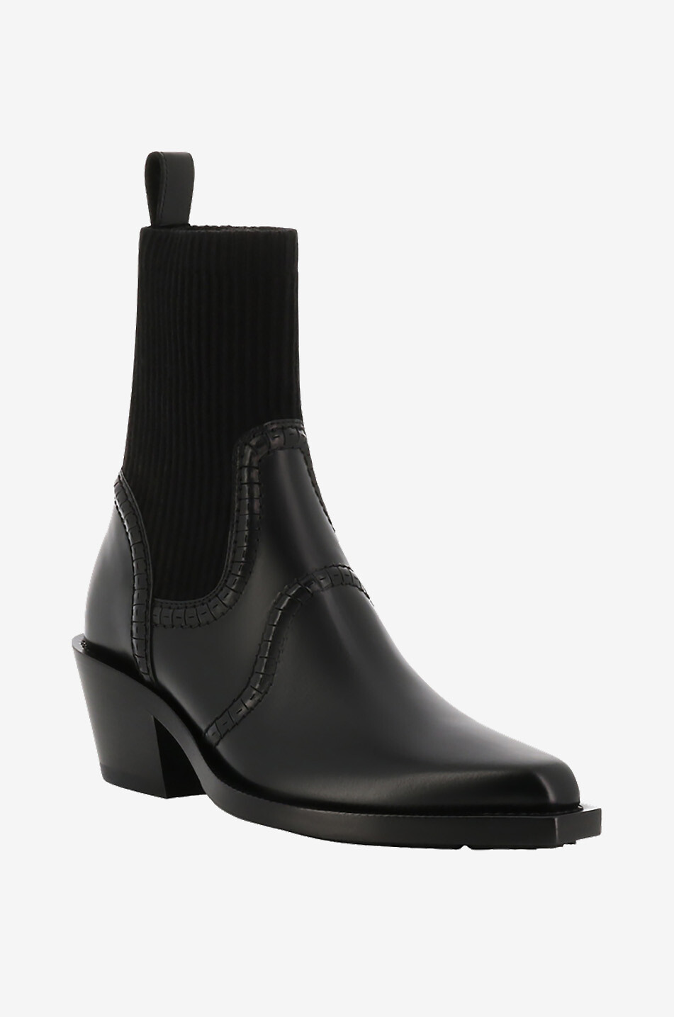 Bottines santiags en cuir et maille Nellie 60