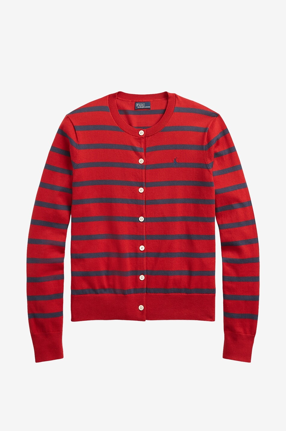 Cardigan rayé en coton mélangé Pony