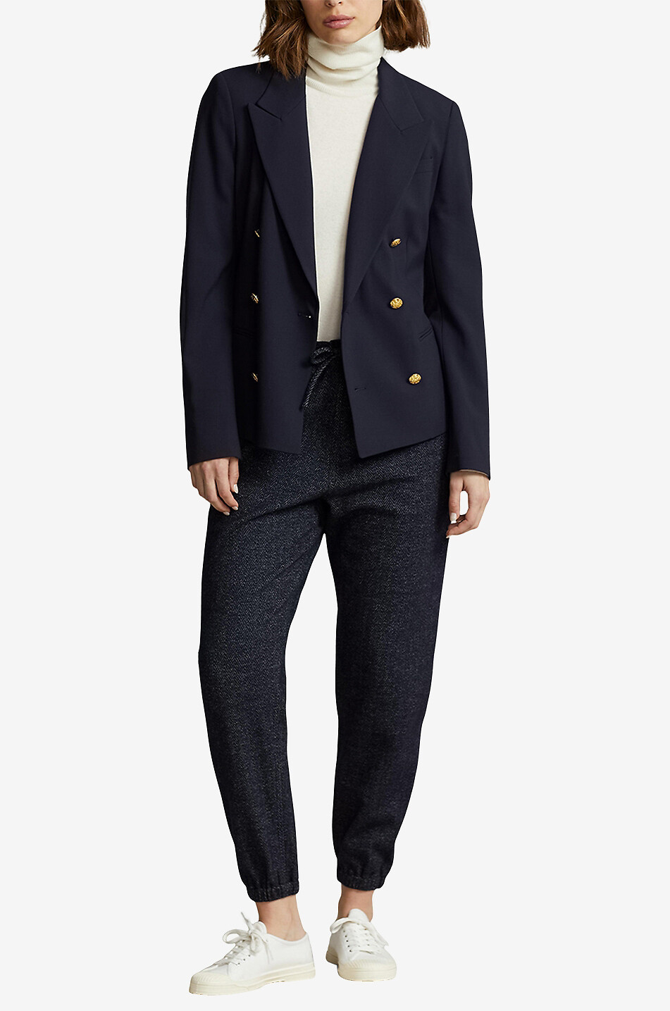 Herringbone knit jogging trousers