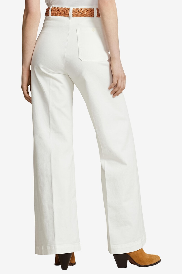 POLO RALPH LAUREN Sailor flared high-rise twill trousers Women EGGSHELL 3