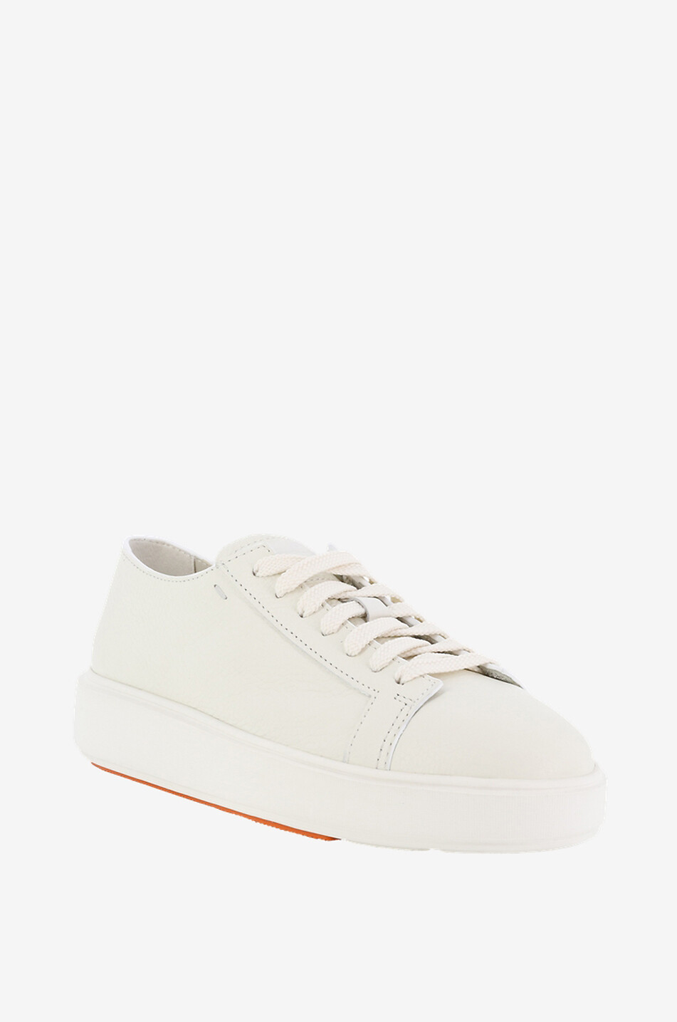 SANTONI Niedrige Schnürsneakers aus Leder Damen WEISS 1