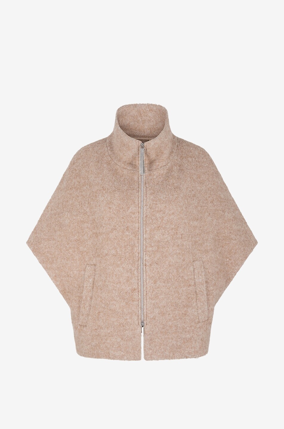 Cape en laine et cachemire mélangés zippée