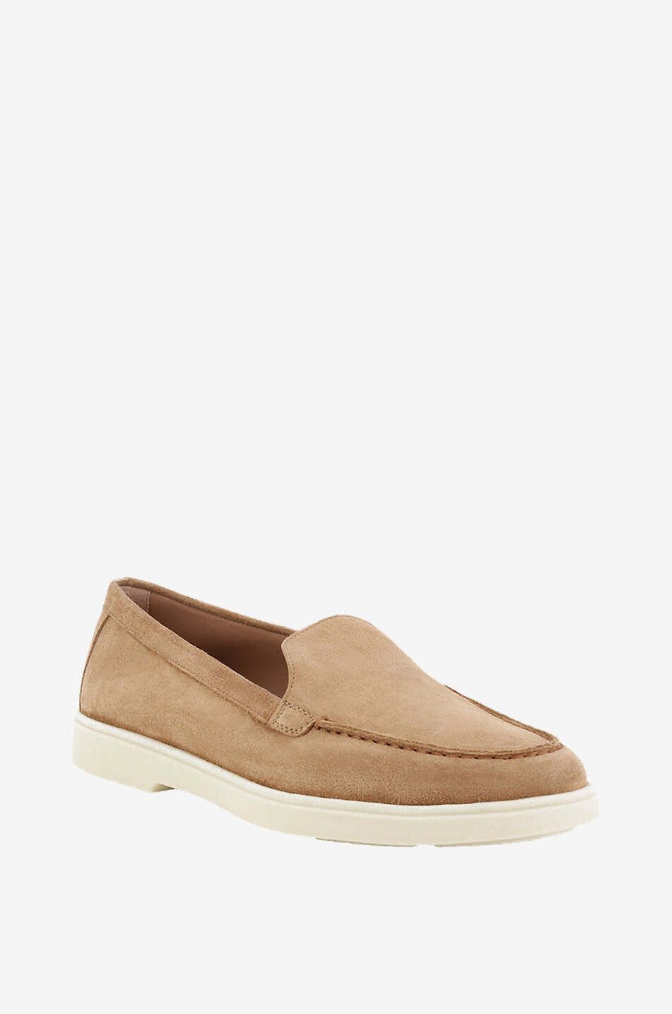 SANTONI Mocassins en daim à semelles en caoutchouc Femme MARRON CLAIR 1