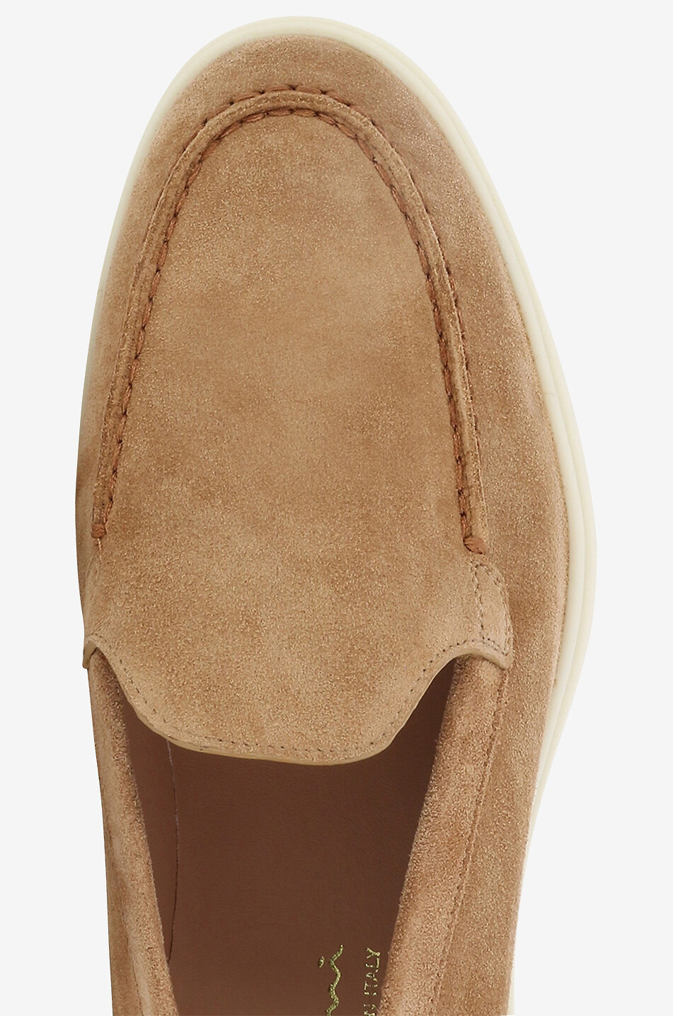 SANTONI Suede loafers with rubber soles Women LIGHT BROWN 5