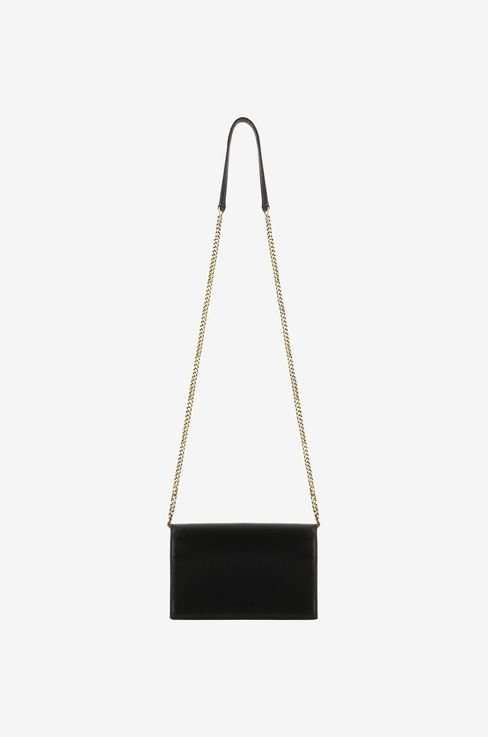 SAINT LAURENT PARIS Portefeuille chaîne en cuir nappa Cassandre Envelope Femme NOIR 3