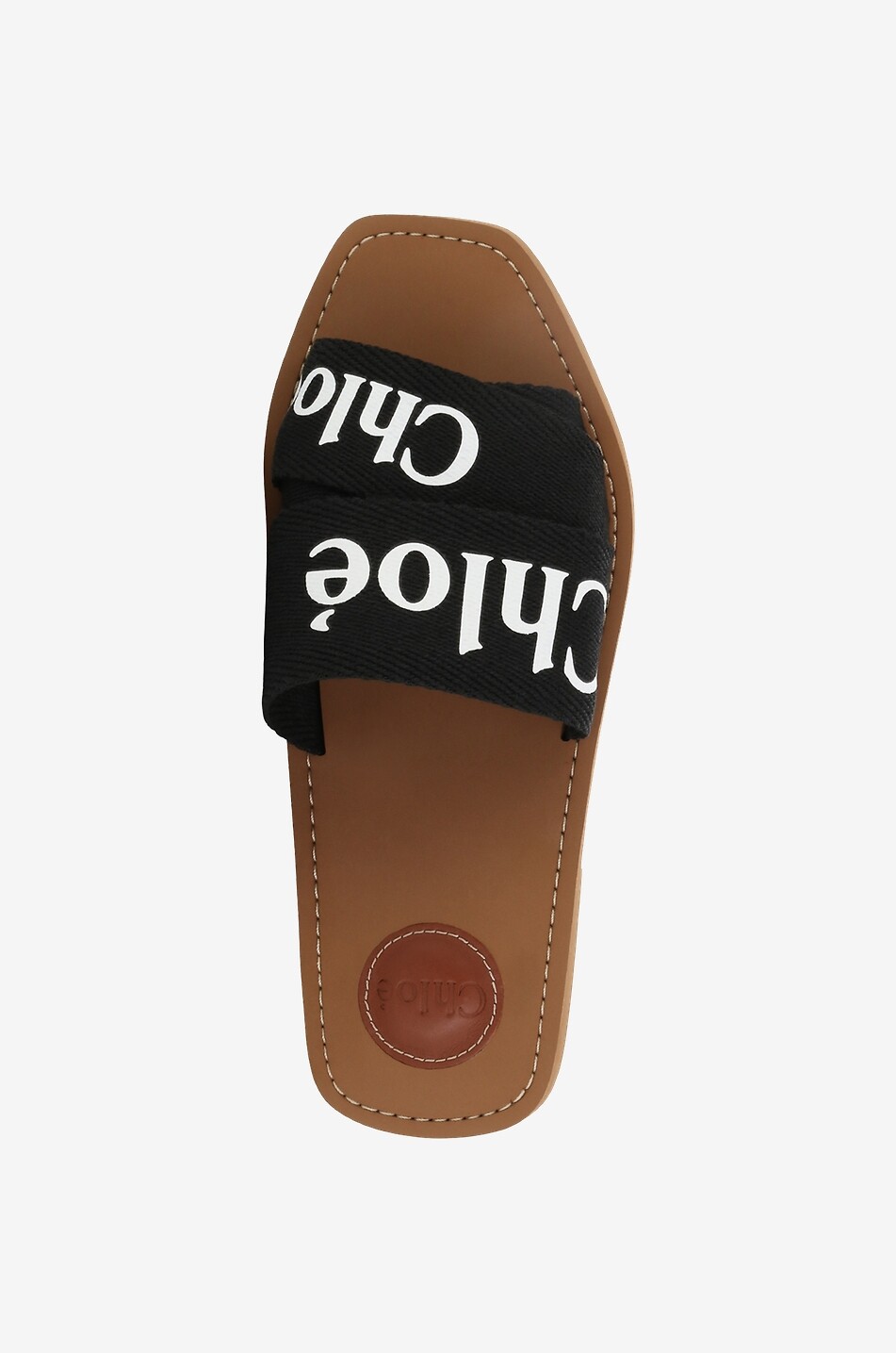 CHLOE Flache Pantoletten aus Leinen Woody Damen SCHWARZ 5