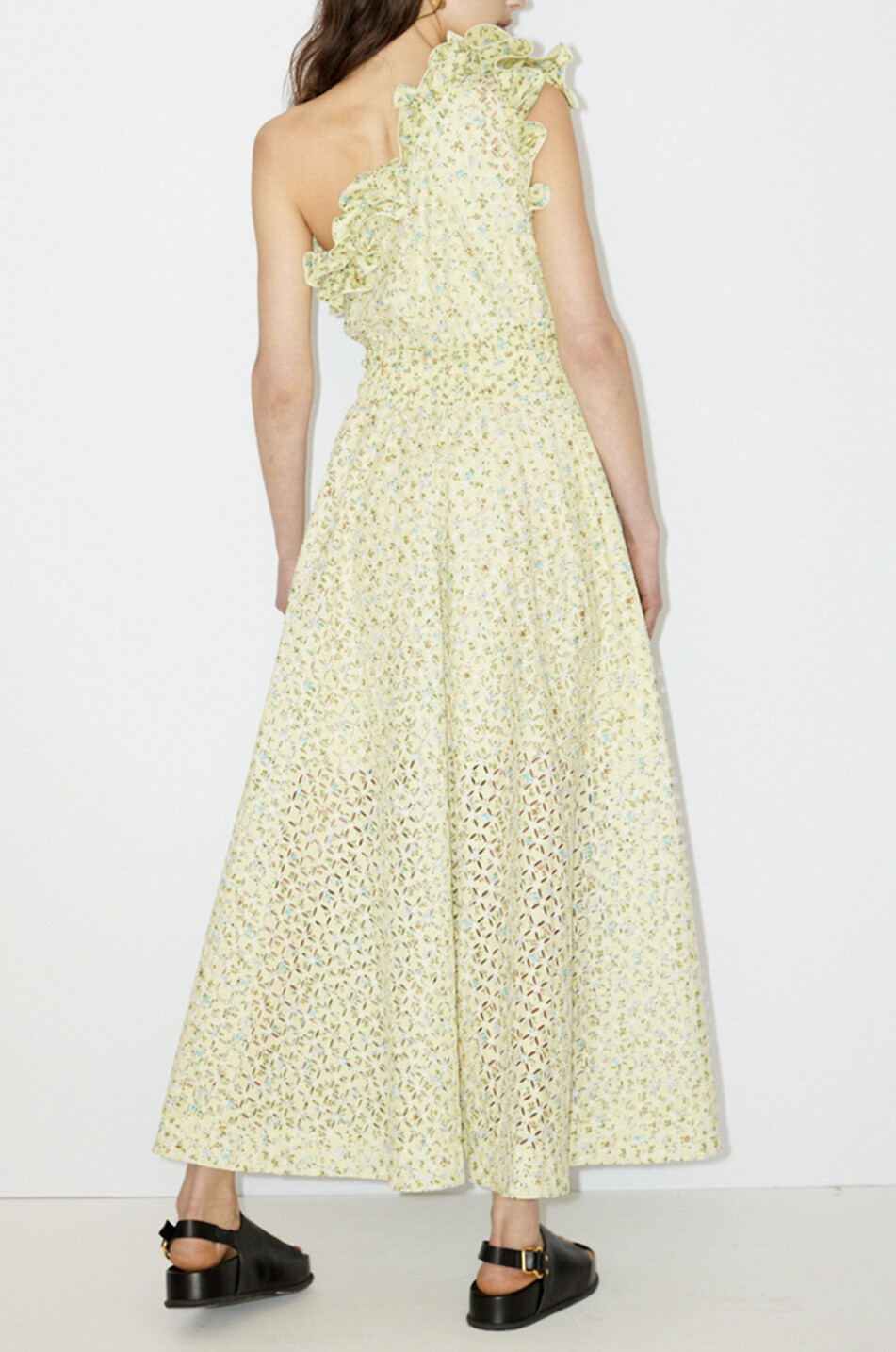 Robe longue asymétrique fleurie Maeve