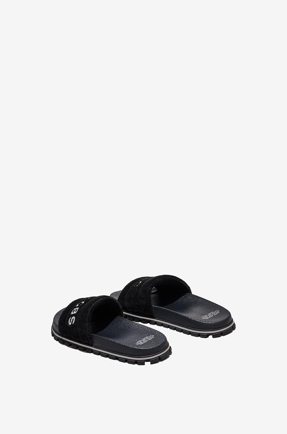 MARC JACOBS Mules plates en éponge brodées The Slide Femme NOIR 5