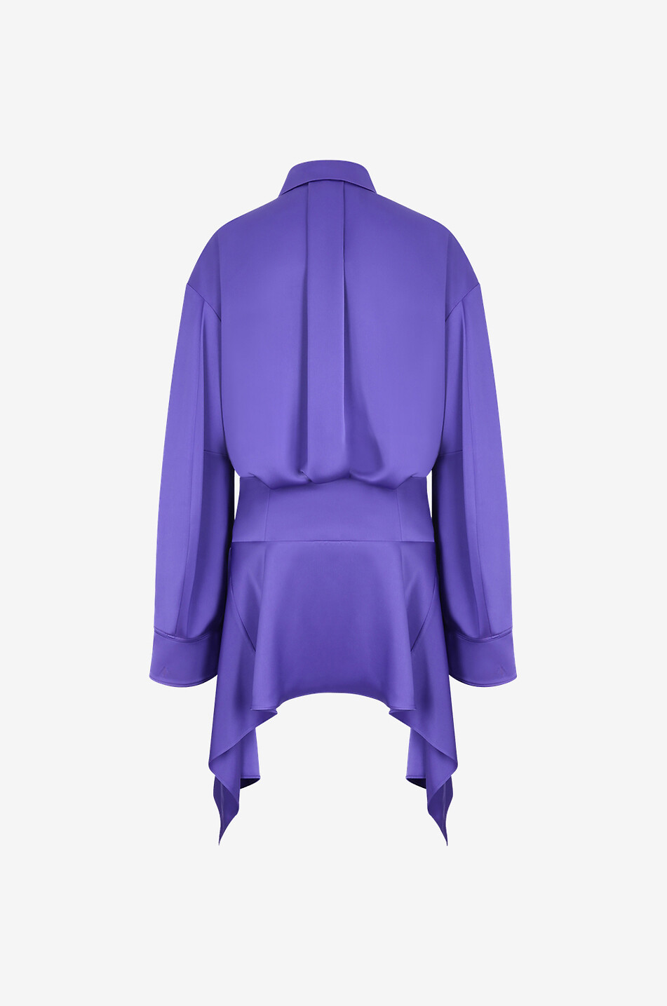 THE ATTICO Mini robe chemise asymétrique Mischa Femme VIOLET 2