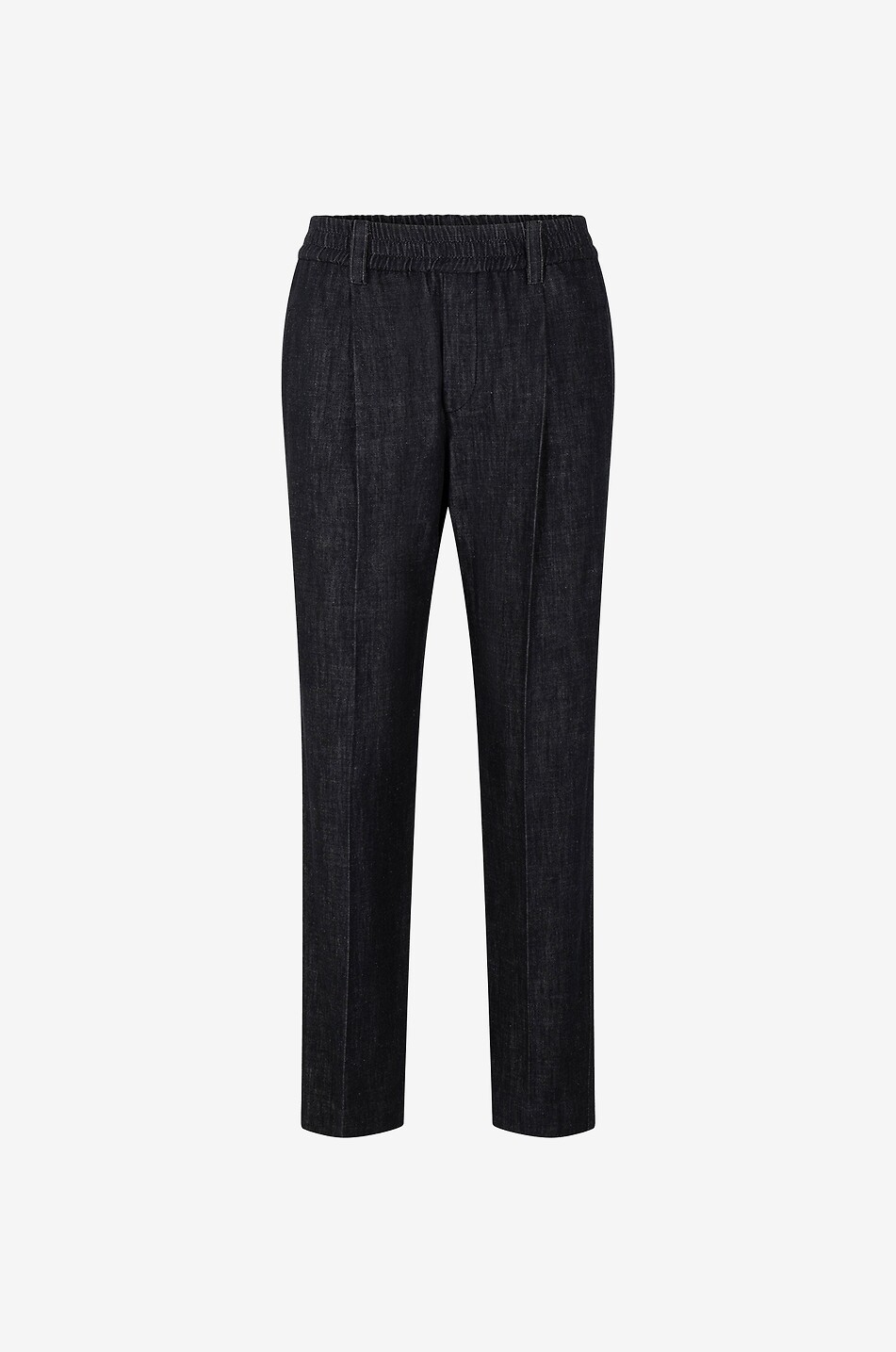 Shiny Loop dark-washed denim baggy trousers