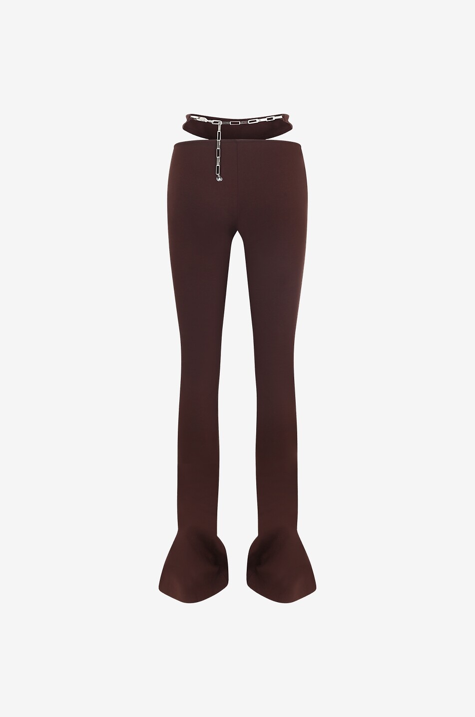 THE ATTICO Pantalon évasé en jersey à découpe Remi Femme MARRON 2