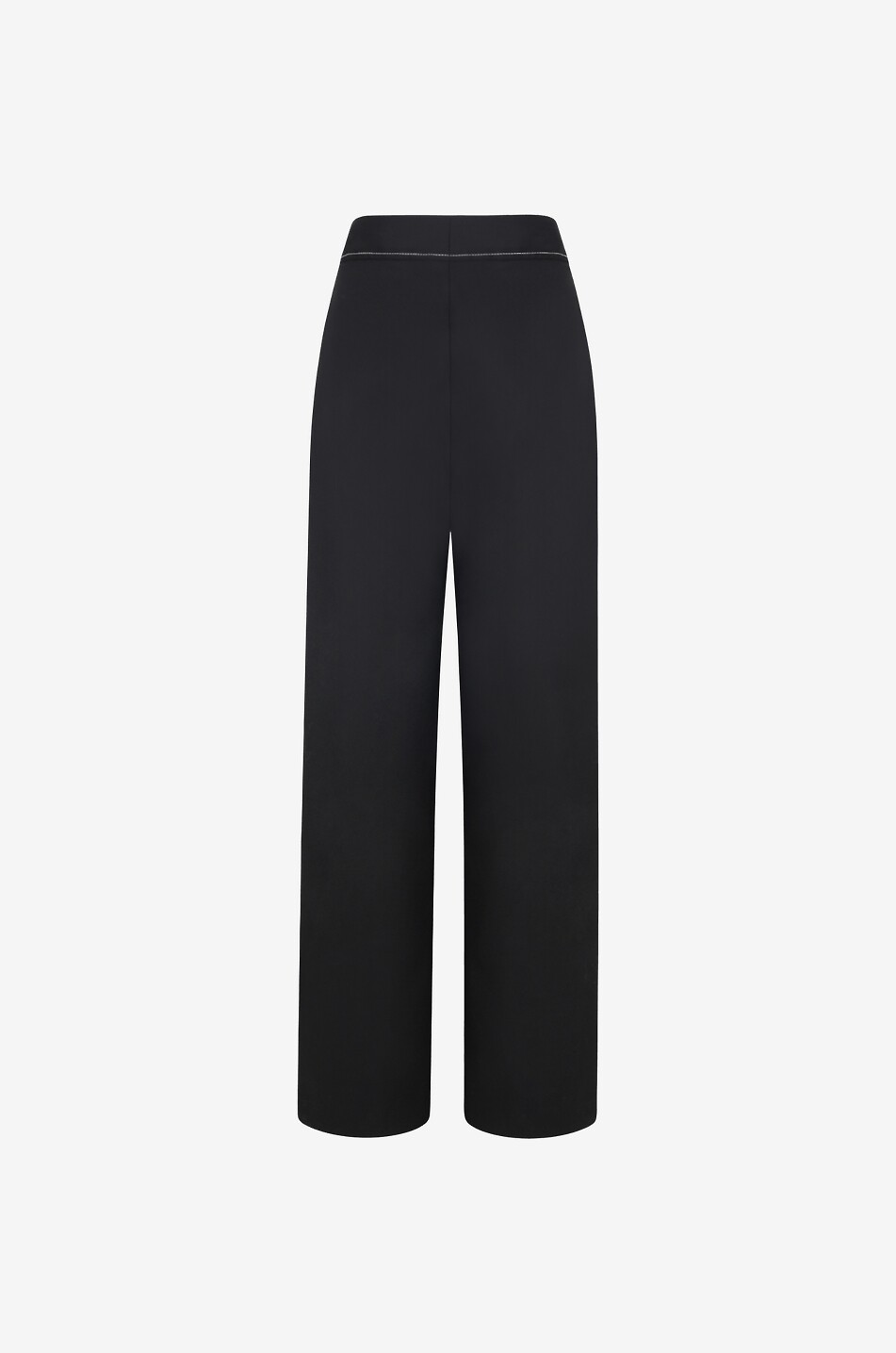 Weite Twillhose mit hohem Bund und Nieten
