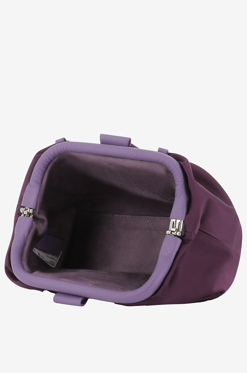 Pochette en satin et cuir