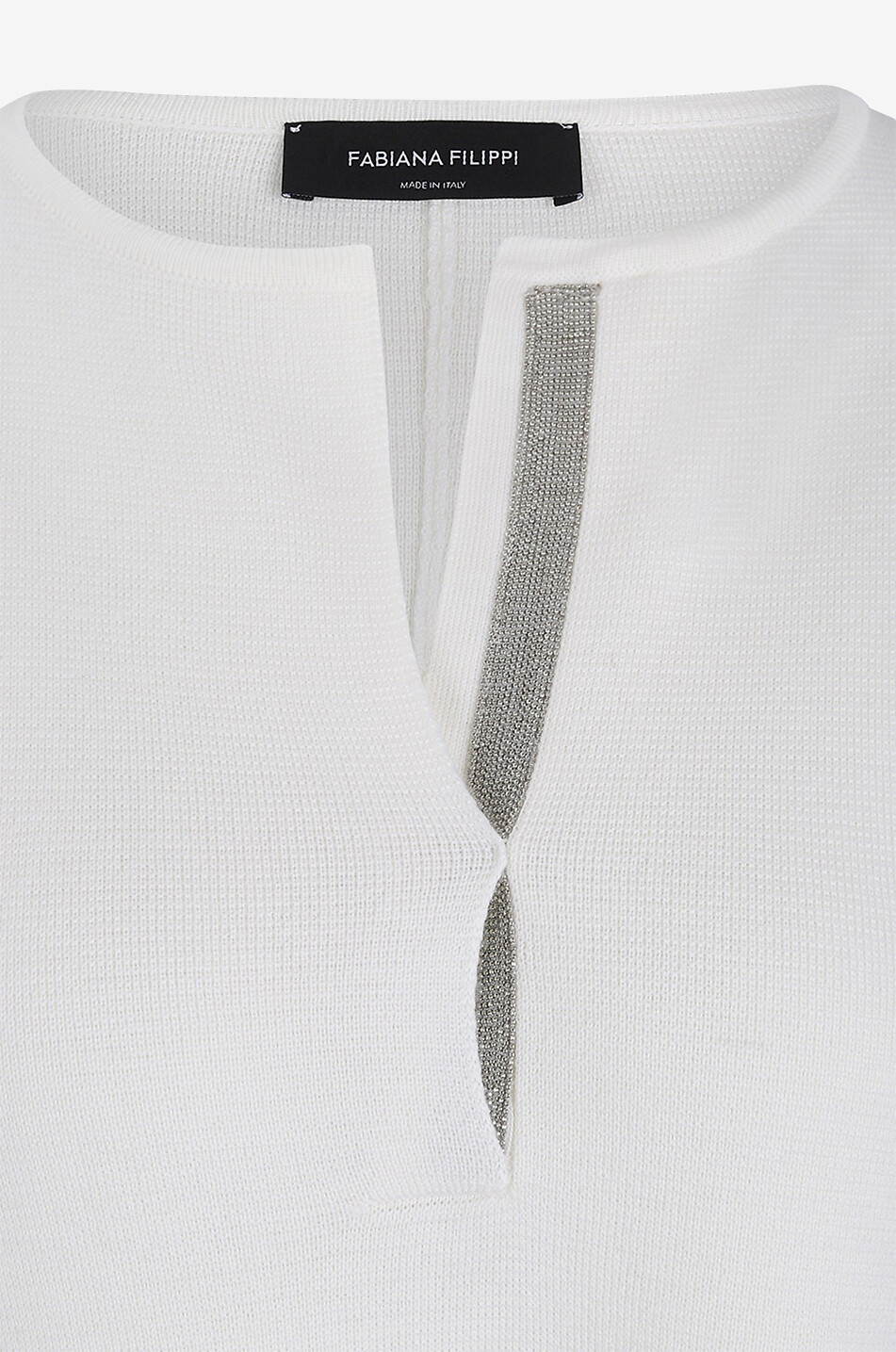 FABIANA FILIPPI Robe tunique courte en maille Milano Femme BLANC 3