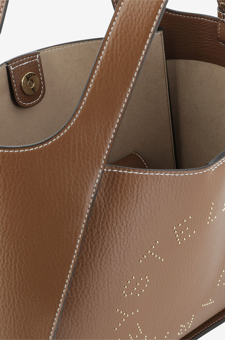 Stella Logo grained leather tote bag