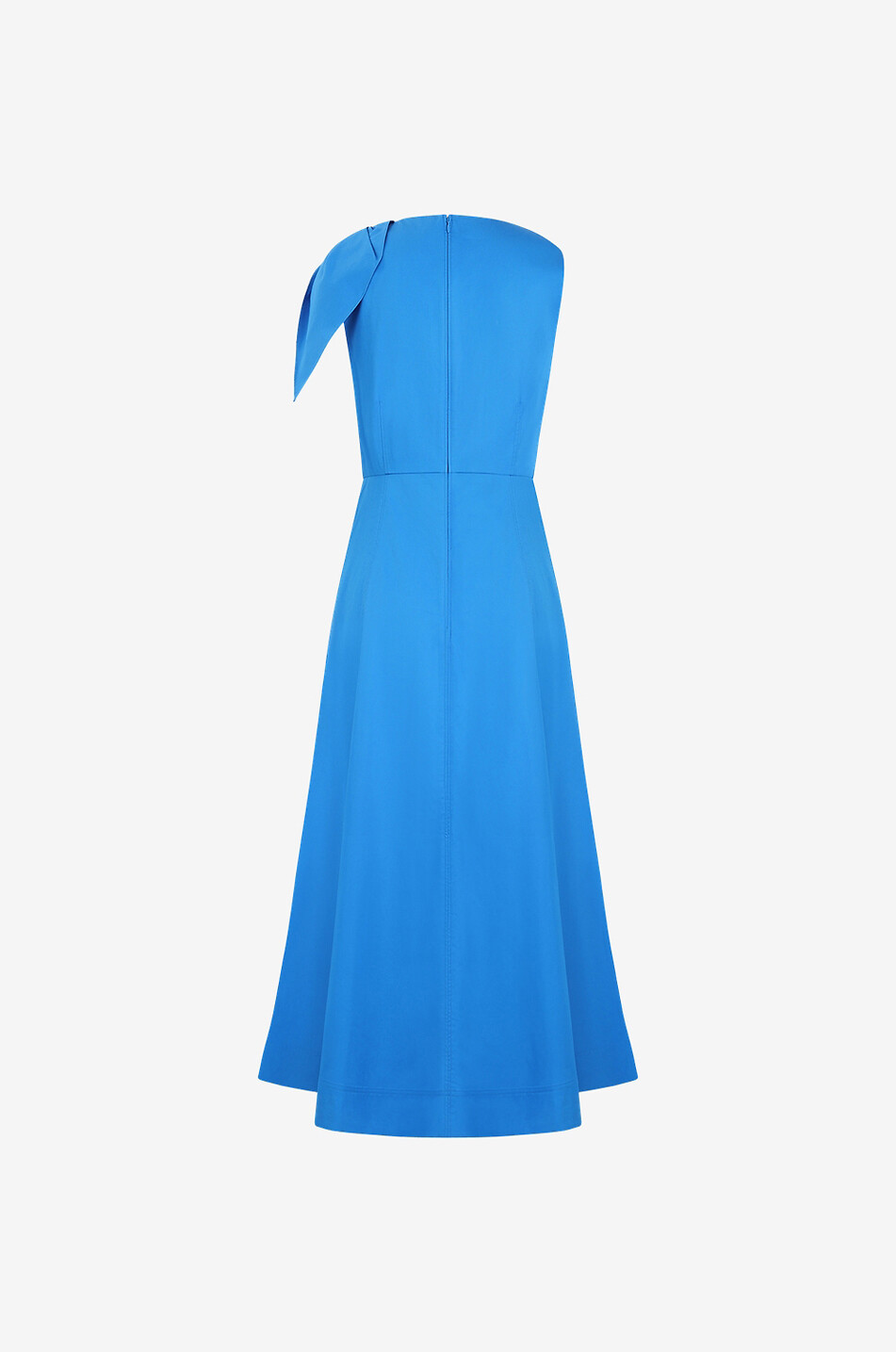 ROLAND MOURET Robe midi sans manches en popeline détail noeud Femme BLEU 2