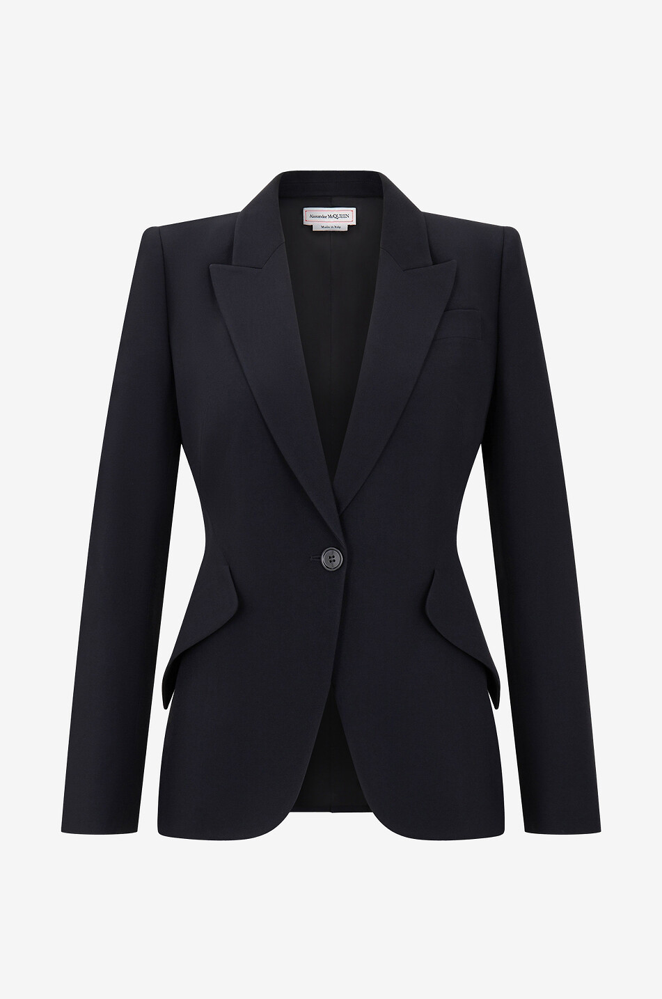Taillierter Crêpe-Blazer mit betonten Schultern