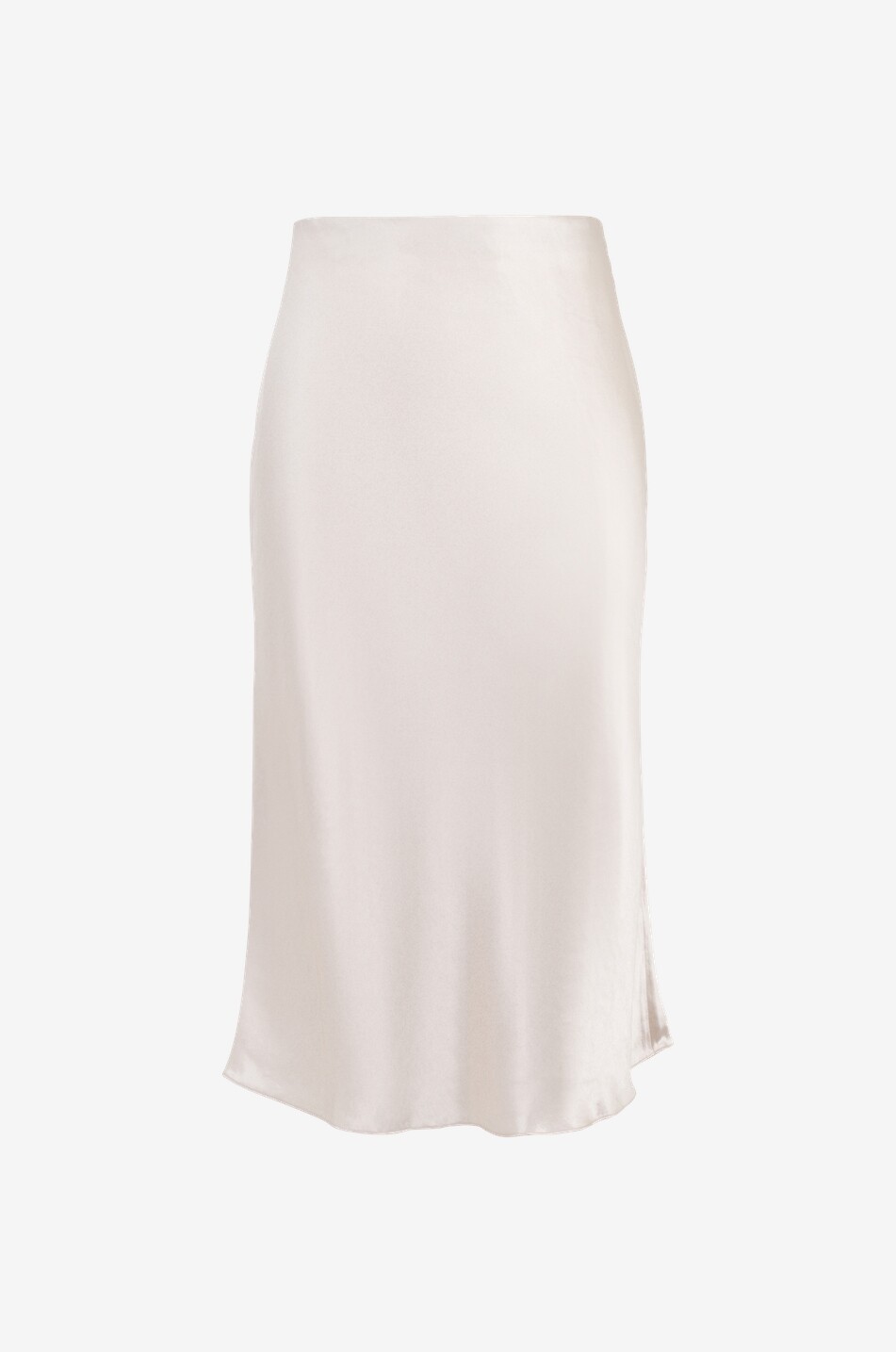 Crinkle effect satin midi skirt